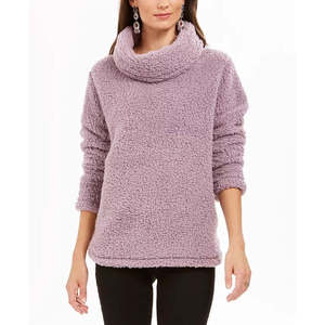 Maglione Casual da Donna Style Co con Collo a Cappuccio in Sherpa, Viola, Taglia Extra Large, Traspirante, con Logo Frontale, per Inverno e Autunno - Product Image 1