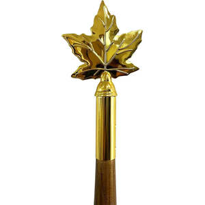 ปลายเสาธงทองเหลืองรูปใบเมเปิลแคนาดา สำหรับใช้ภายในอาคารหรือในงานขบวนพาเหรด ใช้ได้กับเสาธงขนาดเส้นผ่านศูนย์กลาง 1 นิ้ว - Product Image 3