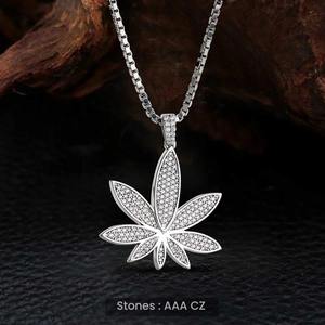 Collar con Colgante de Diamante Moissanite VVS Premium con Incrustaciones de Plata 925, Colgante de Marihuana Estilo Hip Hop para Hombre al Mejor Precio - Product Image 6