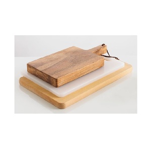 Planches à découper en bois combo Pack pour Restaurant cuisine décoration design élégants planche à découper ronde pour salade - Product Image 2