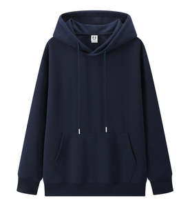 Sweat-shirt décontracté en coton uni avec impression de logo personnalisé, unisexe, en molleton, broderie en gros, lourd, sweat-shirt uni pour hommes - Product Image 1