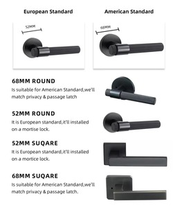 Poignée de porte noire haut de gamme au look chic, parfaite pour la décoration intérieure d'entrée dans les maisons modernes et les utilisations commerciales - Product Image 6