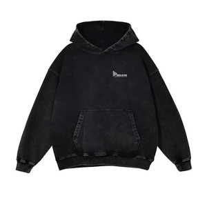 Sweat à capuche uni surdimensionné à épaules tombantes, sweat à capuche délavé à l'acide, sweat à capuche unisexe de haute qualité pour hommes - Product Image 4