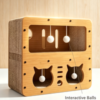 Maison pour chat en carton double couche, cachette intérieure avec balançoire interactive, espace de jeu confortable, meubles pour chat, griffoir pour chat