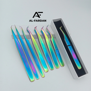 Wholesale Lash Extension <b>Tweezers</b> Made In Japanese Stainless Steel Smooth Plain <b>Eyelash</b> <b>Tweezer</b> Rainbow Color With Custom Logo - Product Image 1