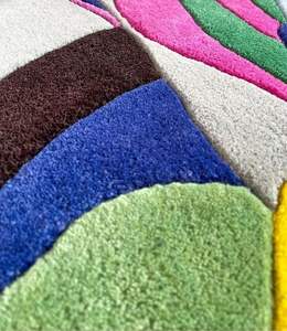 พรมปูพื้นขนแกะ100% ทำมือนุ่มหลากสีสดใสและทนทานมีขนนุ่มห้องนั่งเล่นทันสมัยและใช้สวดมนต์ซักได้ - Product Image 4