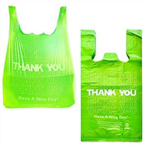 Fabricant Vente en gros T-shirt transparent biodégradable personnalisé OXO dégradable à soufflet latéral thermoscellé Sac de transport en plastique pour - Product Image 6