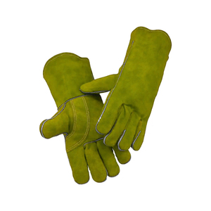 Guantes de soldadura de cuero genuino OEM, guantes de cuero a precio de fábrica con palma de pistola, guantes de cuero de grano completo sin forro a granel para hombres - Product Image 4