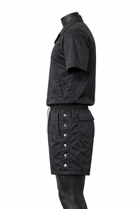 Conjunto de camisa y pantalones cortos de nailon con botones para hombre, conjunto informal de dos piezas, chándal de verano, ropa de calle - Product Image 6