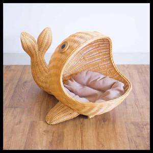 The most beautiful design of natural rattan woven pet house, Wholesale <b>dog</b> and cat <b>beds</b>, Beloved house for pets, Vietnam - Product Image 2