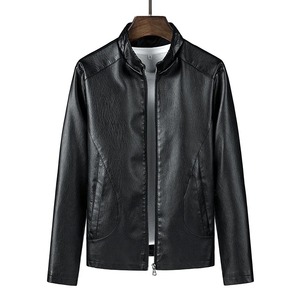 Premium Fashion <b>Men's</b> <b>Leather</b> <b>Jackets</b> Solid Color Zipper Faux <b>Leather</b> Casual PU <b>Jacket</b> for <b>Men</b> <b>jacket</b> for <b>men</b> - Product Image 5
