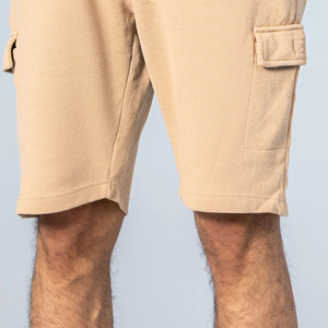 กางเกงขาสั้นผ้าคอตตอนสำหรับผู้ชายปรับแต่งได้ปรับแต่งได้ปรับแต่งได้สำหรับ3D สีเบจเอวกลางถักแบบผูกเชือก100% - Product Image 3