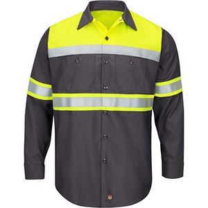 Venta al por mayor OEM de alta visibilidad de manga larga Hi Vis amarillo reflectante camisa de trabajo Impresión digital camisas de seguridad antibacterianas - Product Image 4