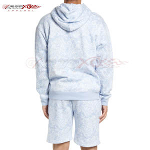 เซ็ตกางเกงขาสั้นและมีฮู้ดสำหรับผู้ชายเสื้อผ้าลำลองคุณภาพสูงผ้าโพลีเอสเตอร์/ ผ้าฝ้ายแบบปรับแต่งโลโก้ได้สำหรับฤดูหนาว - Product Image 2