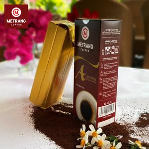 Café Arábica molido de 0,25 kg directo de fábrica de Vietnam Excelente diseño de logotipo Tostado medio Sabor suave en caja a precio barato - Product Image 5