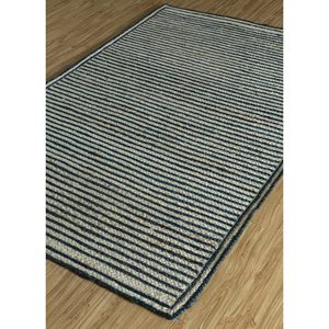 พรมลายทางสีเทาและสีดำแบบทอแบนจากปอกระเจาและป่านสำหรับใช้ในบ้าน-PDJT-255 - Product Image 2