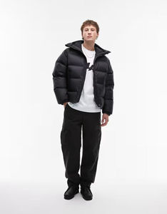 Chaqueta acolchada de invierno con logotipo personalizado para hombre, ropa gruesa cálida de gran tamaño con burbujas y cuello levantado, a prueba de viento y lluvia - Product Image 3