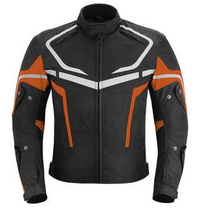 Ropa de calle de moda hecha a medida nueva llegada mangas largas cuello alto cremallera frontal poliéster chaquetas de motocicleta - Product Image 1