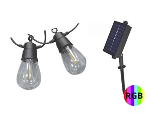 Luci solari a LED a stringa con sensore crepuscolare, 10 lampade RGB (F-Bright 00818) - Product Image 1