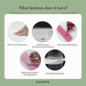 D. RECETA Almohadillas sanitarias de algodón real Regular/Grande-Hecho en Corea Suave Seguro A prueba de fugas Transpirable - Product Image 5
