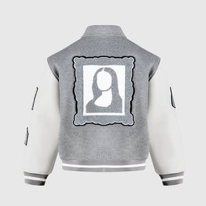 แจ็กเก็ตผ้าวูลปักอักษรสำหรับผู้ชายเสื้อแจ็กเก็ตทีมตัวแทนมหาวิทยาลัยตัวอักษรแขนเสื้อหนังออกแบบได้ตามต้องการ - Product Image 3