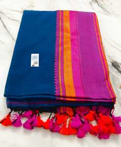 Sari Tradicional Bengalí de Algodón Mal - Vestido de Novia Tejido Ligero y Ecológico de Color Liso para Niñas - Product Image 6