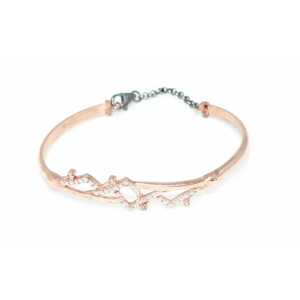 925 Sterling <b>Silver</b> Rose Gold Zigzag <b>Bracelet</b> with Crystals Elegant Crystal <b>Bracelets</b> & <b>Bangles</b> - Product Image 2