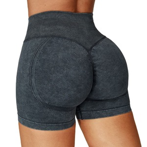 Pantalones cortos de yoga para mujer Cintura alta Correr Gimnasio Entrenamiento Pantalones cortos de yoga Spandex Pantalón corto Atlético - Product Image 5