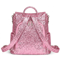 Mochila de Animadora de Moda con Brillo, de Cuero PU Suave, con Logotipo Bordado, Brillante, para Práctica de Baile y Libros