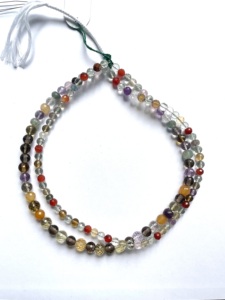 ลูกปัดพลอยผสมทรงกลมแบบเช็คเกอร์คัท 1 เส้น สำหรับทำเครื่องประดับชั้นดี - Product Image 5