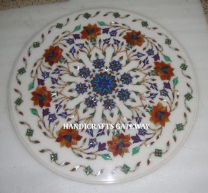 Beautiful Handmade White Marble Inlay <b>Work</b> <b>Table</b> Top Standard Quality Best Price Use for Home and Hotels Indian Manufacturing - Product Image 1
