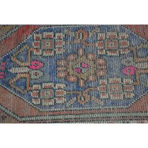 Tapis Ethnique Bleu Orange Turc Vintage 16X31 Pieds Rectangle Classique Patchwork Design Laine Polyester pour Entrée Salon Latex - Product Image 5