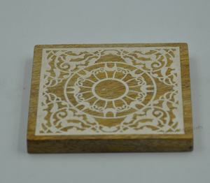 Sous-verres en bois de marbre de haute qualité sous-verres en marbre et en bois gravés personnalisés sous-verres en marbre en bois pour boissons - Product Image 3