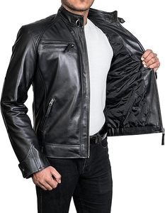 Explore nuestras chaquetas de moda de cuero de alta calidad para hombre, puede diseñar sus propios estilos de manga larga a un precio económico - Product Image 5