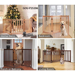 Barrière pour animaux de compagnie en bois moderne - Product Image 2