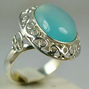Navya <b>Craft</b> Handmade 925 Sterling Silver March Birthstone <b>Ring</b> Boho Style Chalcedony Silver Jewelry Custom US Size <b>Ring</b> - Product Image 6