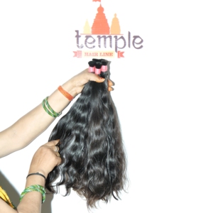 Extensiones de cabello humano de trama a granel de la India, estilos ondulados de cuerpo recto alineados con cutícula, venta al por mayor, procesamiento químico de Temple Virgin - Product Image 4