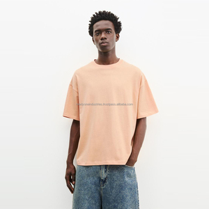 T-shirt à manches courtes pour hommes Coupe décontractée Épaule tombante à séchage rapide Conception surdimensionnée T-shirts tricotés respirants pour hommes - Product Image 1