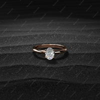 Cincin Berlian Oval Buatan Laboratorium yang Dipersonalisasi untuk Ibu Ayah Istri Suami-5ct Perhiasan Pertunangan Emas Unik Bersertifikat 1 USD