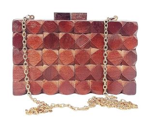 กระเป๋าไม้สีน้ำตาลเรซิ่นกระเป๋าถือแบบดั้งเดิม - Product Image 2