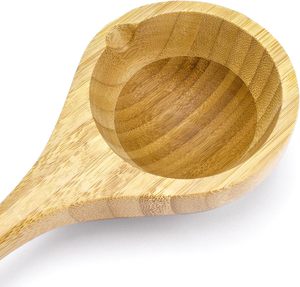 Cucharón para sopa y salsa-Cuchara de madera natural Cucharas de mango largo para juego de cocina Cuchara de cucharón de medida-Madera resistente - Product Image 3