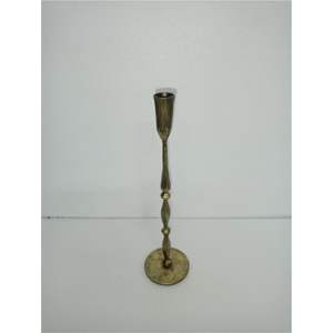 Portavelas Cónico de Latón Martillado Rústico |   Candelabro Elegante de Metal Dorado al por Mayor, Decoración para Mesa de Boda y Cena Navideña - Product Image 6