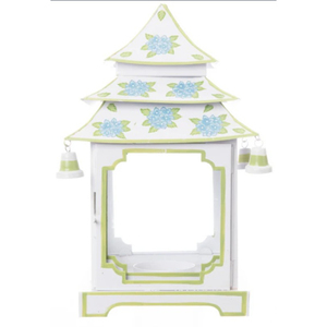 Lanterne Porte-Bougie Pagode Antique en Métal Doré Peinte à la Main, Décoration Décorative pour la Maison, Pièce Centrale avec Clochettes - Product Image 2