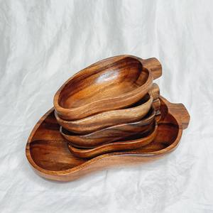 Cuencos de madera decorativos para servir comida, precio competitivo, decoración de mesa, cuenco de madera moderno - Product Image 2