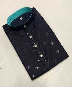 Último estilo pijama tela nueva tendencia pollo corto Kurta invierno Khadi algodón Pijama AchkanBandhgalaSherwani - Product Image 1