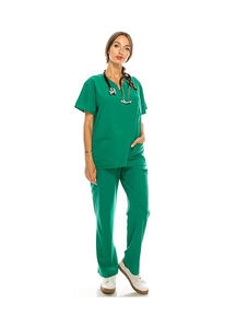 เสื้อสครับยืดหยุ่น Hanes Unisex ระบายความชื้นได้ดี ผ้าแคนวาส สำหรับบุคลากรทางการแพทย์ พร้อมแถบยางยืดด้านข้าง สามารถปรับแต่งสีและโลโก้ได้ - Product Image 5