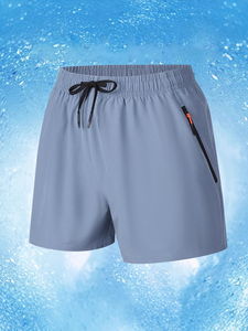 2025 nouveauté hommes séchage rapide sport décontracté Shorts ample trois points taille moyenne mince glace soie plage pantalon élastique solide - Product Image 6