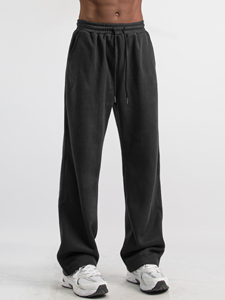 Oem diseño de moda 100% pantalones de chándal de algodón pantalones en blanco para hombres con cuerda 2 bolsillos hombres prendas de punto pantalones de chándal pantalones de jogging - Product Image 2