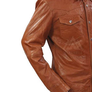 Chemises en cuir pour hommes de qualité supérieure, best-seller, couleur unie, confortables et respirantes, en vente en ligne - Product Image 6