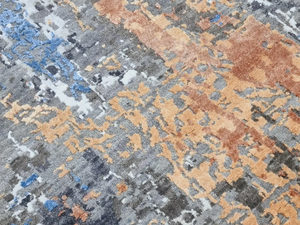 Alfombra Kilim de seda de lana de alta calidad, diseño abstracto moderno anudado a mano, acolchada para uso en sala de estar y dormitorio - Product Image 4